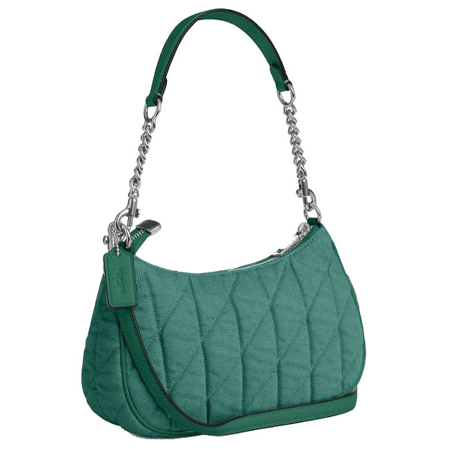 Coach Teri Shoulder Bag Silver Ivy Green # CBG86