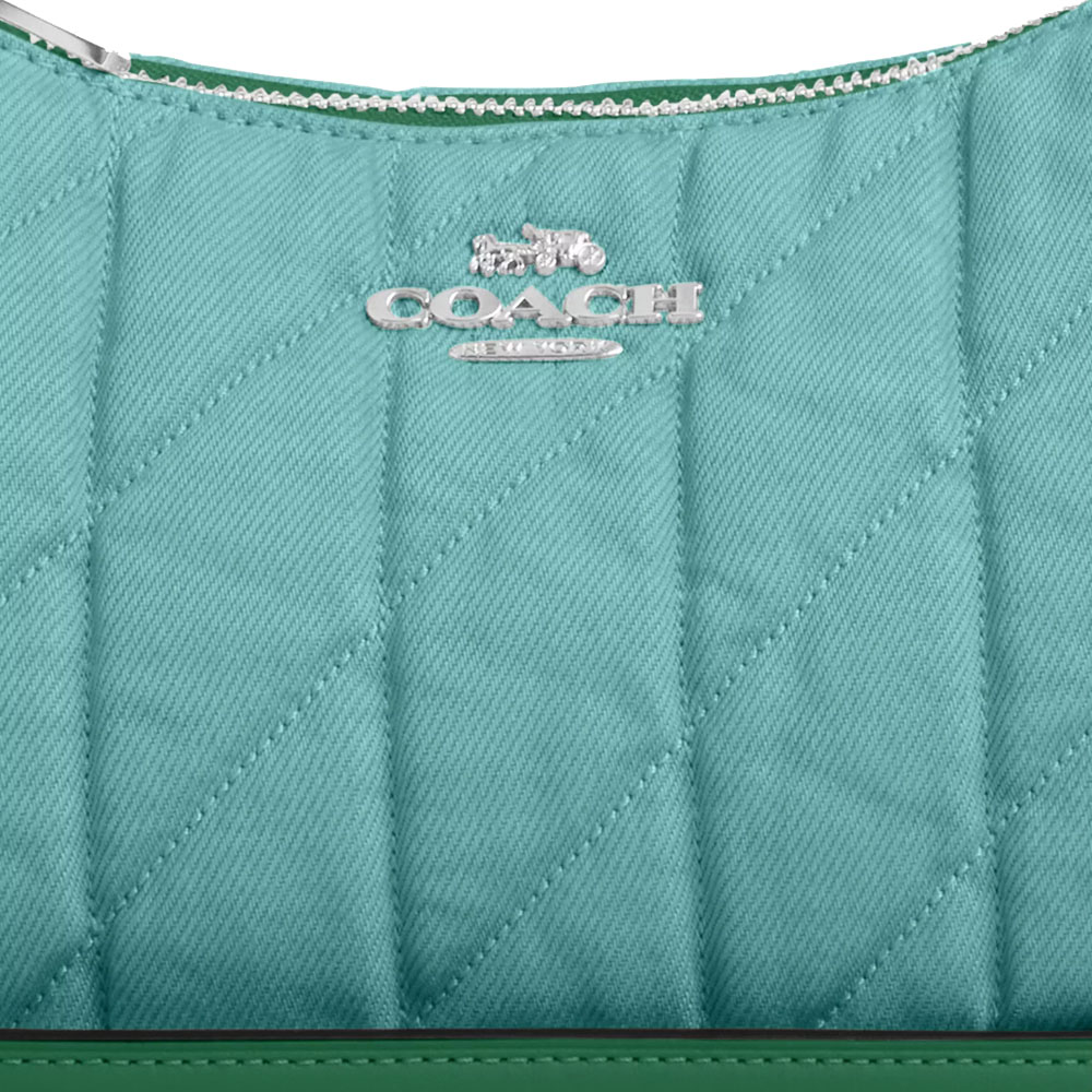 Coach Teri Shoulder Bag Silver Ivy Green # CBG86