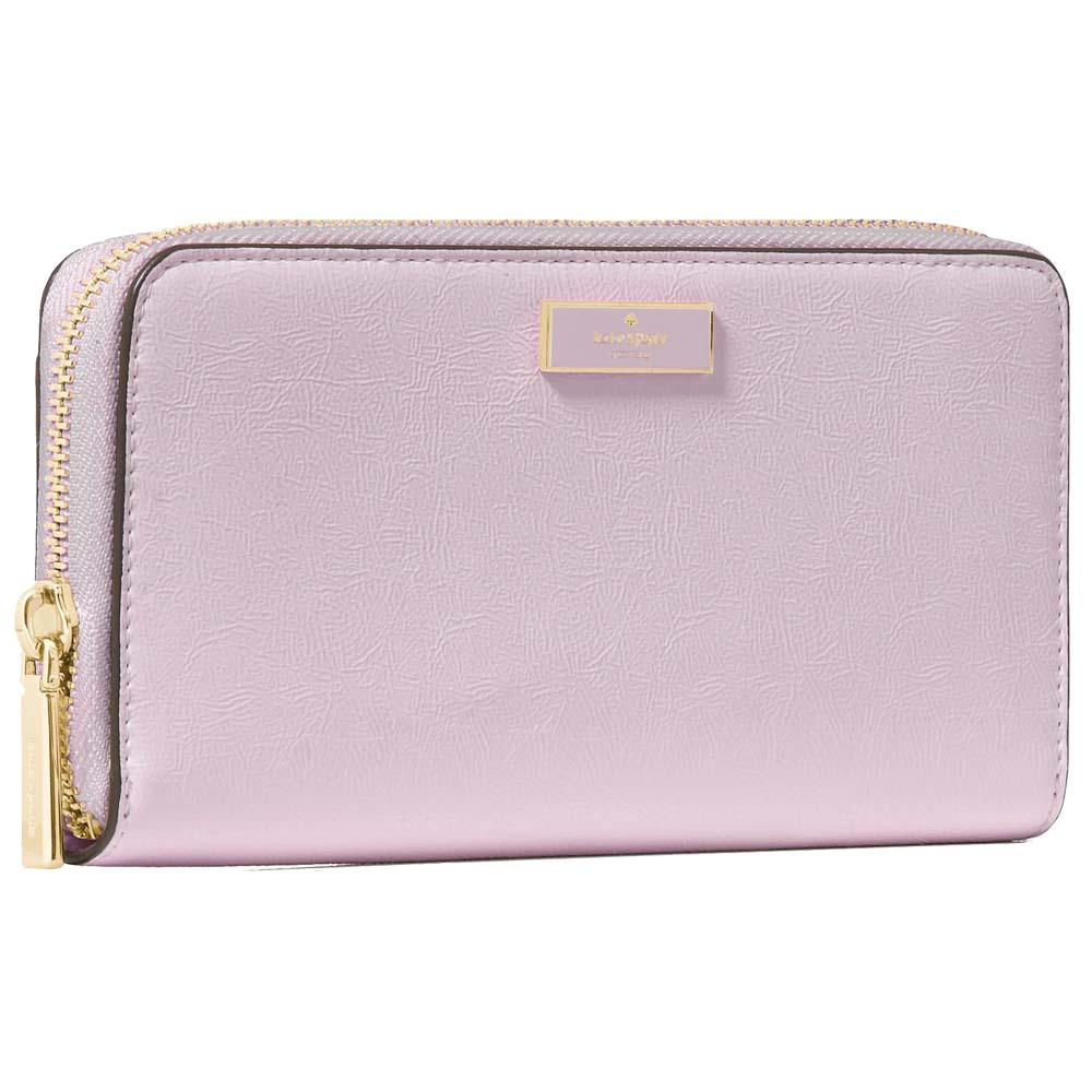 Kate Spade Bridget Crinkle Patent Large Continental Wallet Lilac Moonlight # KM549