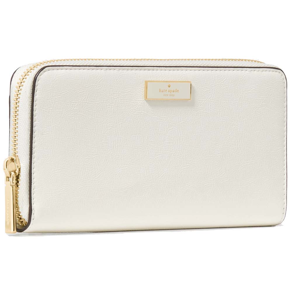 Kate Spade Bridget Crinkle Patent Large Continental Wallet Meringue # KM549