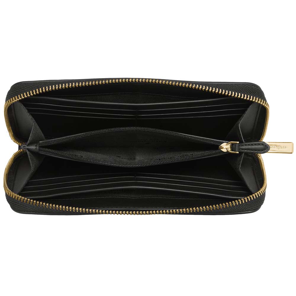 Kate Spade Bridget Crinkle Patent Large Continental Wallet Black # KM549