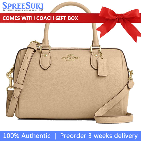 Coach Rowan Satchel Bag In Signature Leather Oat # CCD50