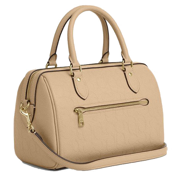 Coach Rowan Satchel Bag In Signature Leather Oat # CCD50