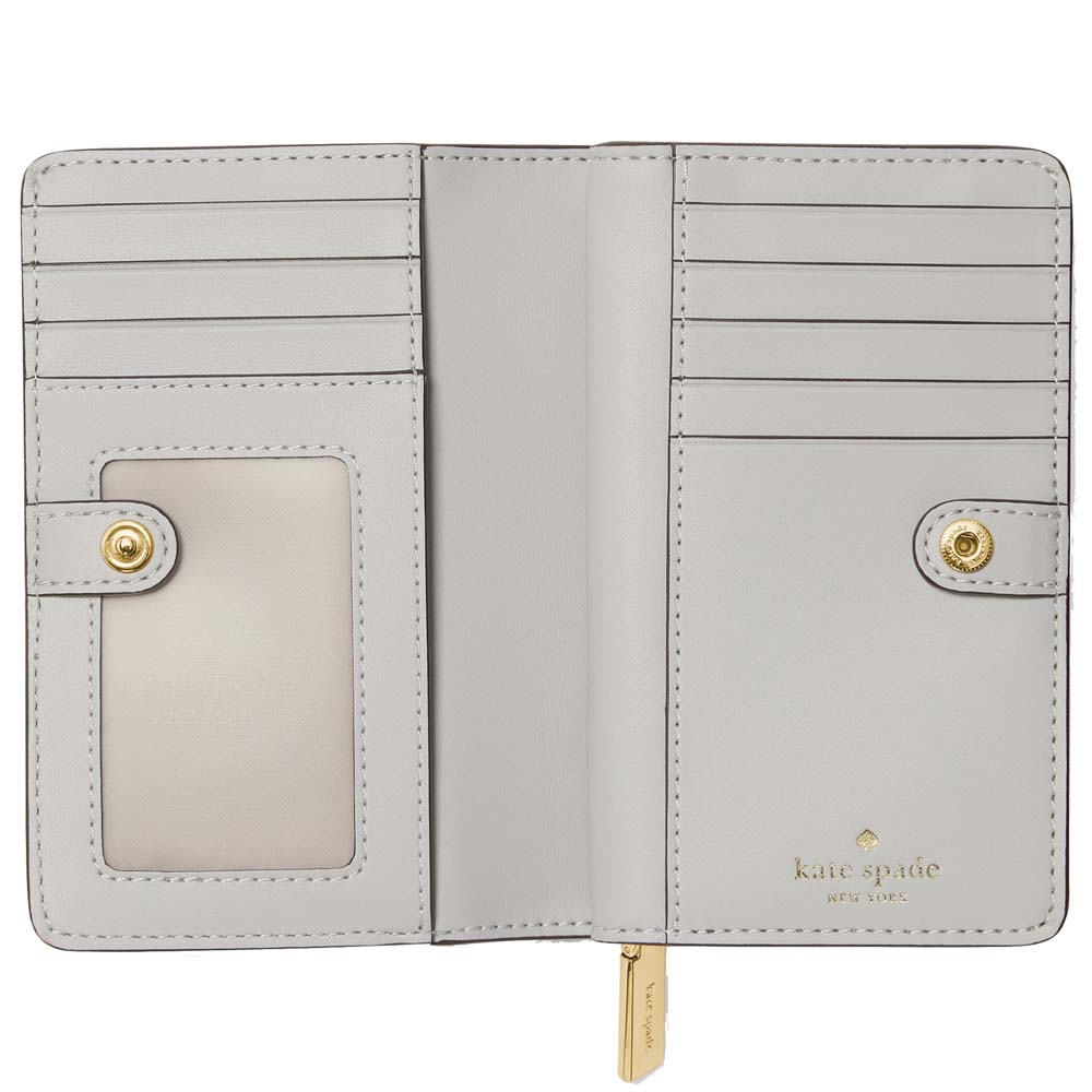Kate Spade Madison Metallic Medium Bifold Wallet Silver # KN221
