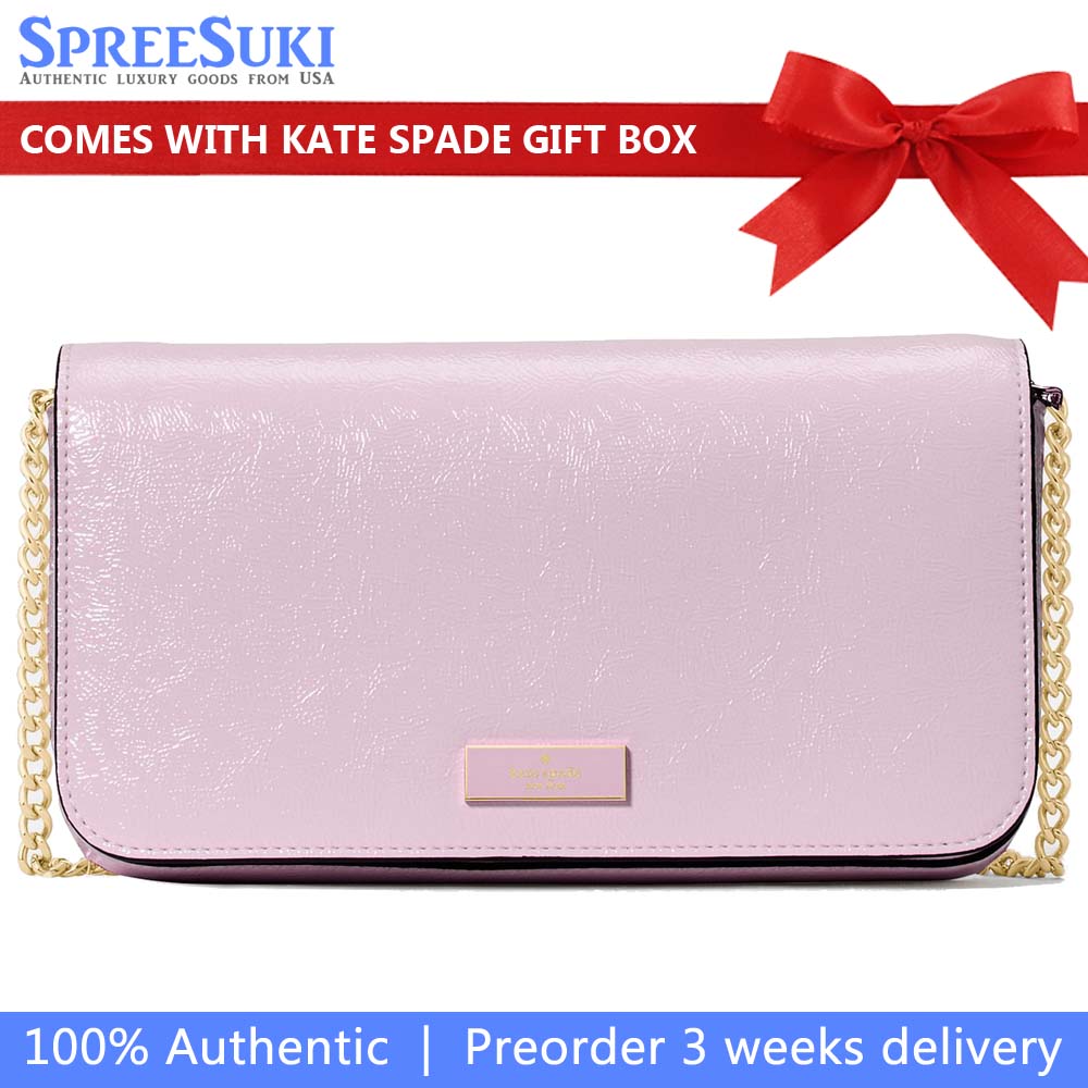 Kate Spade Bridget Crinkle Patent Mini Crossbody Lilac Moonlight # KM563
