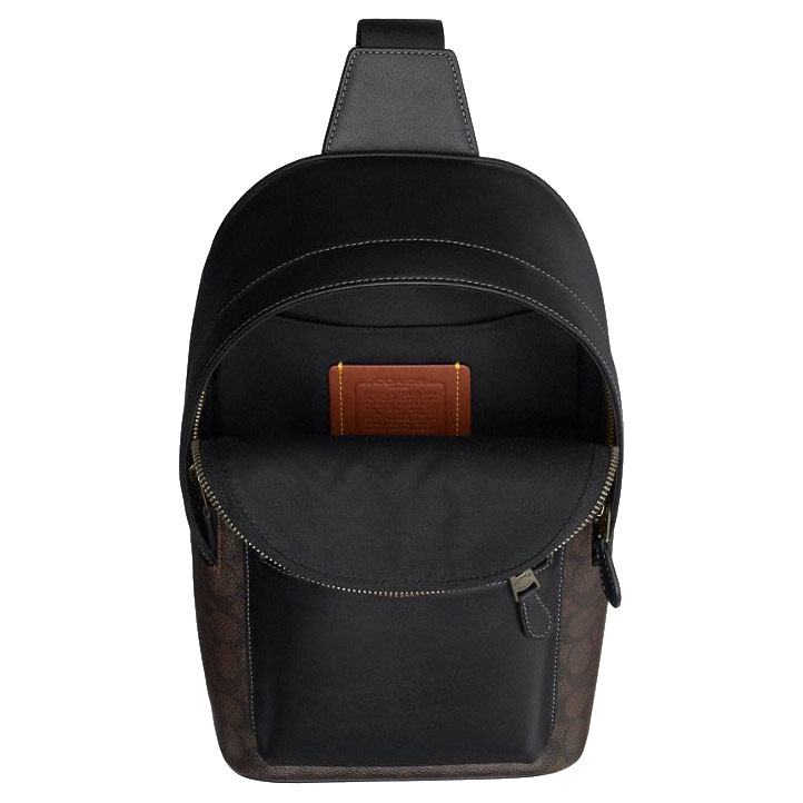 Coach West Pack In Signature Canvas With Varsity Graphic Walnut Multi # CCF64