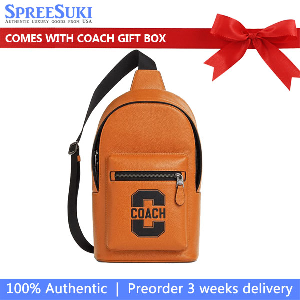 Coach West Pack With Varsity Motif Toffee Black # CAJ60