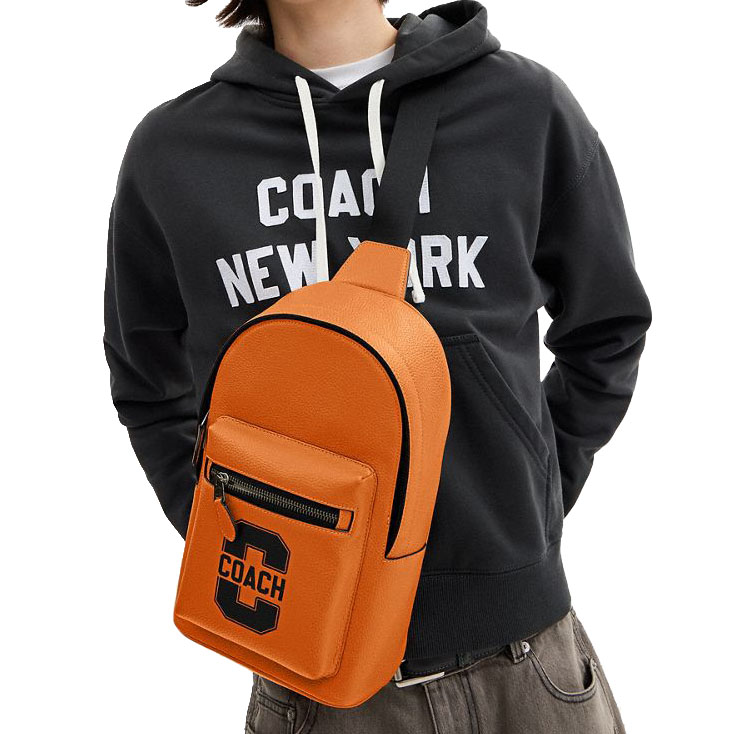 Coach West Pack With Varsity Motif Toffee Black # CAJ60