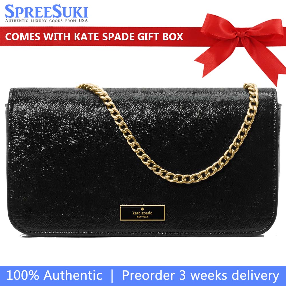 Kate Spade Bridget Crinkle Patent Mini Crossbody Black # KM563