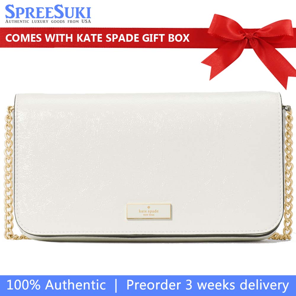 Kate Spade Bridget Crinkle Patent Mini Crossbody Meringue # KM563
