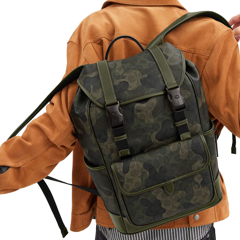 Coach League Flap Backpack In Signature Camo Print Signature Camo # CAF98