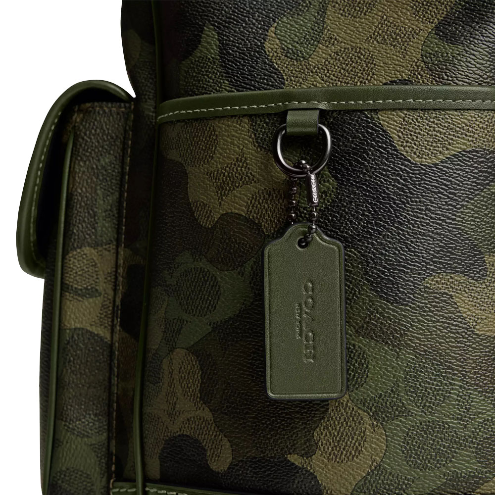 Coach League Flap Backpack In Signature Camo Print Signature Camo # CAF98