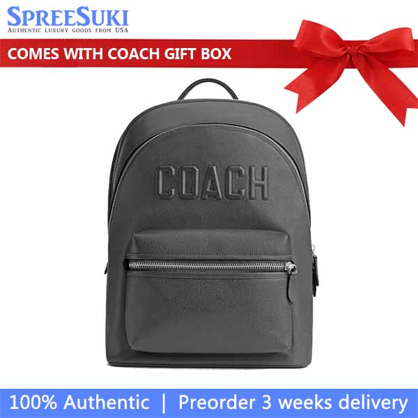Coach Charter Backpack With Coach Graphic Charcoal # CV928