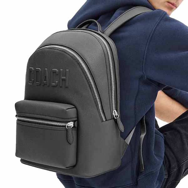 Coach Charter Backpack With Coach Graphic Charcoal # CV928