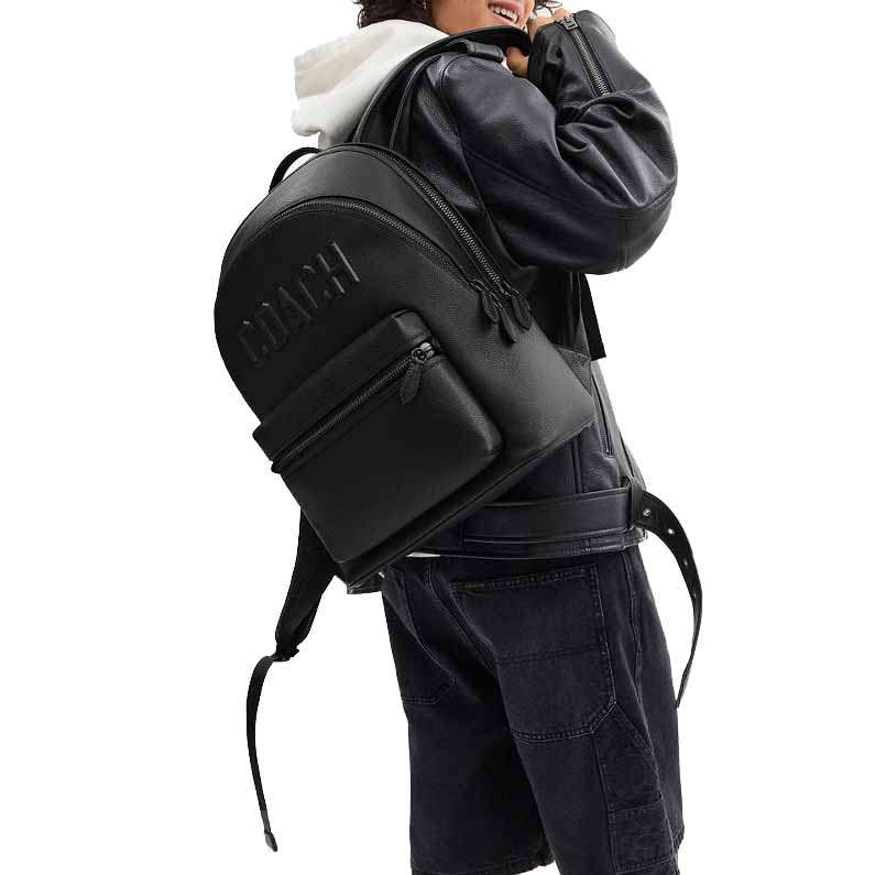 Coach Charter Backpack With Coach Graphic Black # CV928