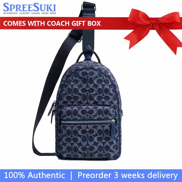 Coach Charter Pack In Signature Denim Deep Blue # CAJ87