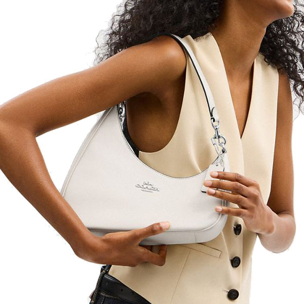 Coach Twisted Teri Shoulder Bag Silver Chalk # CBI01