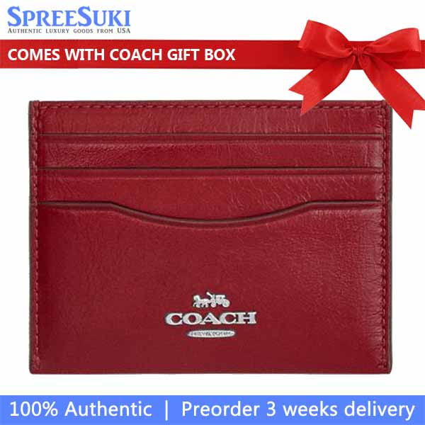 Coach Slim Id Card Case Dark Cardinal # CBL81