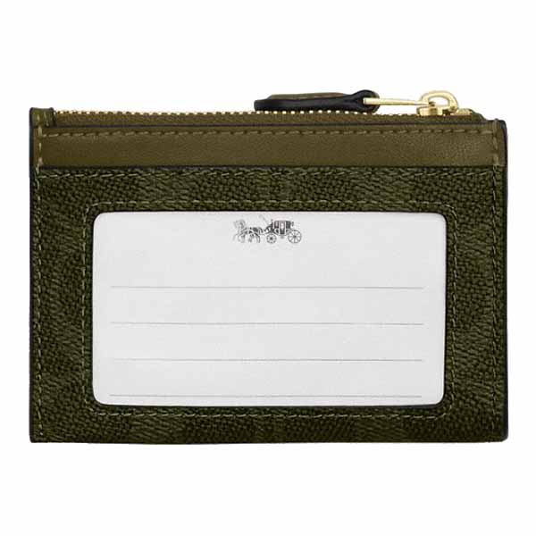 Coach Mini Id Skinny Signature Card Holder Olive # CW870