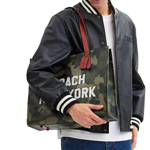 Coach Relay Tote Bag With Camo Print And Coach Graphic Camo # CY808