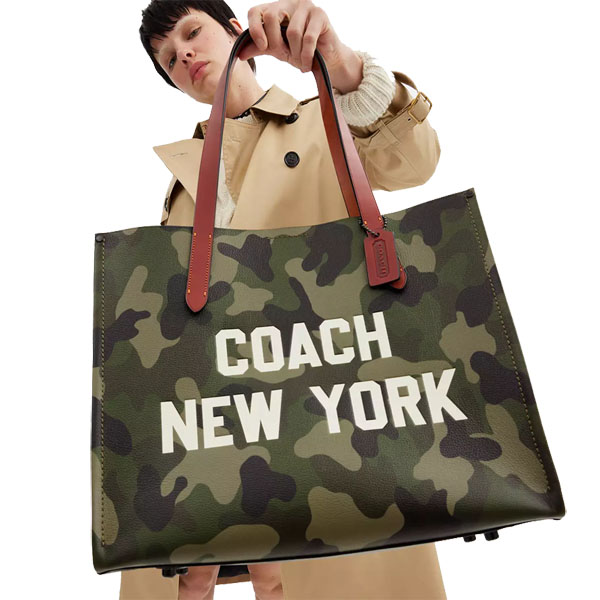Coach Relay Tote Bag With Camo Print And Coach Graphic Camo # CY808