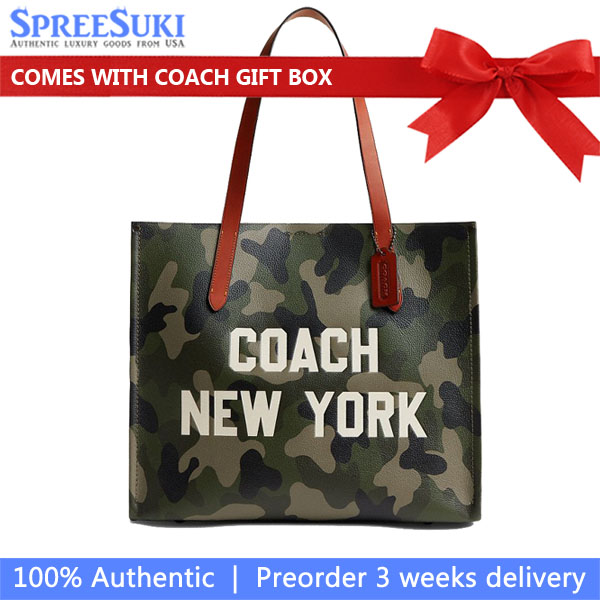 Coach Relay Tote Bag With Camo Print And Coach Graphic Camo # CY808
