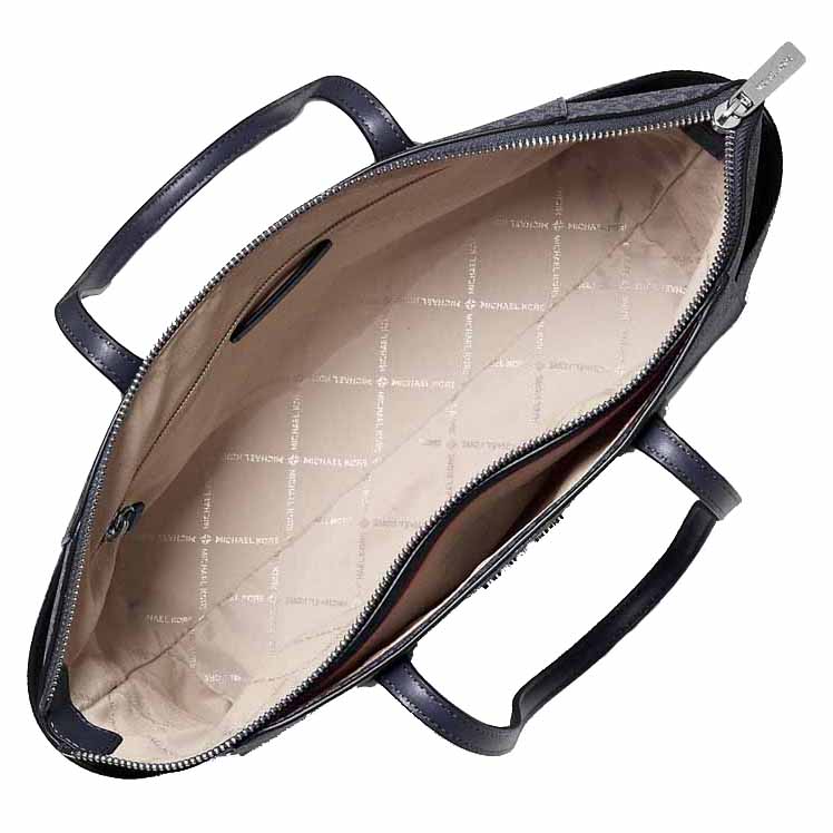 Michael Kors Marilyn Medium Signature Logo Tote Bag Admiral Blue # 35F5S6AT2B