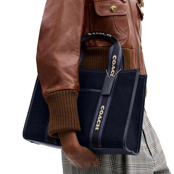 Coach Smith Tote Bag In Regenerative Cotton Dark Denim Multi # CCL68