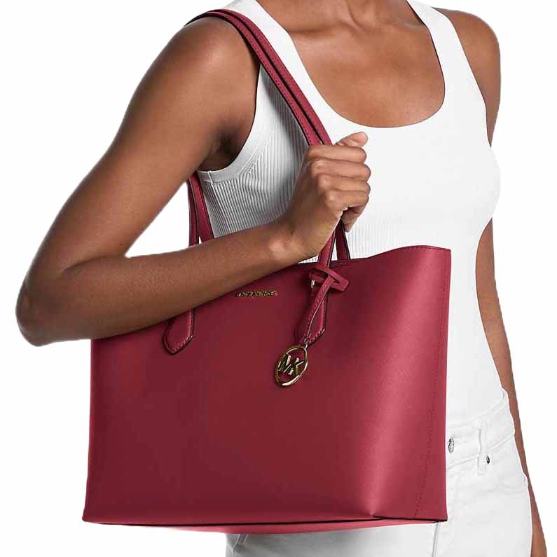 Michael Kors Sheila Large Tote Bag Cherry Dark Red # 35S4G6HT9L