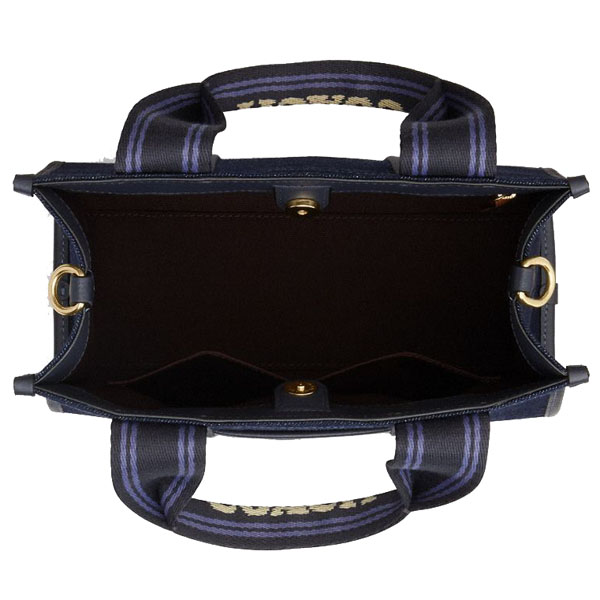 Coach Smith Tote Bag 24 In Regenerative Cotton Dark Denim Multi # CCL67