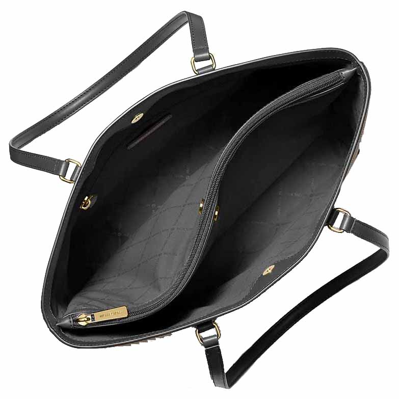 Michael Kors Sheila Large Two-Tone Signature Logo Tote Bag Black Combo # 35F5G6HT9B