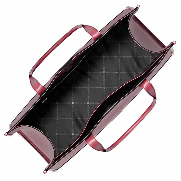 Michael Kors Cooper Logo Embossed Pebbled Leather Tote Bag Cherry Red # 37S5MCOT4L