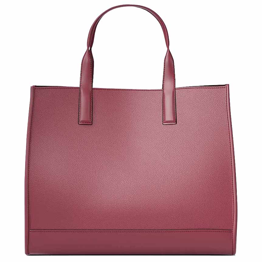 Michael Kors Cooper Logo Embossed Pebbled Leather Tote Bag Cherry Red # 37S5MCOT4L