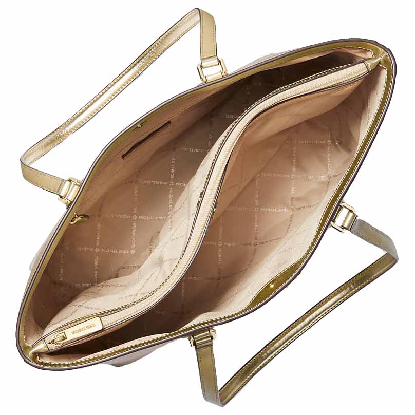 Michael Kors Sheila Large Metallic Tote Bag Pale Gold # 35S4G6HT9O