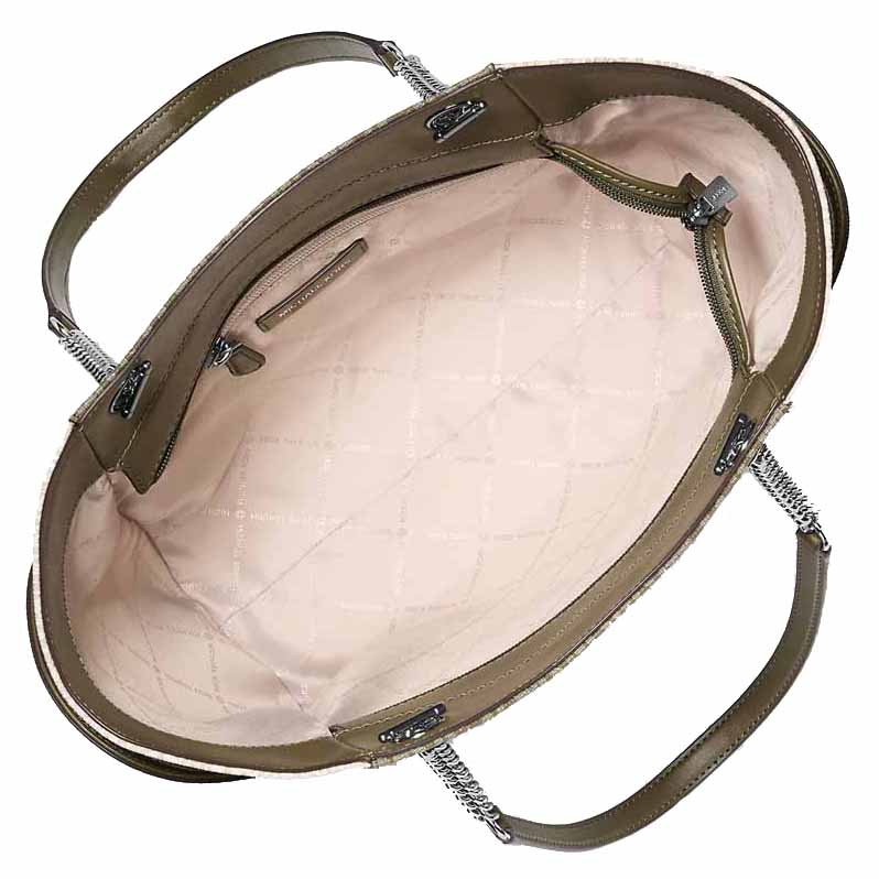 Michael Kors Jet Set Large Color-Block Signature Logo Shoulder Bag Olive Combo Dark Green # 35S5STVE3B