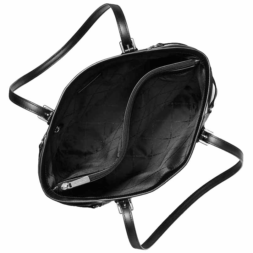 Michael Kors Voyager Large Color-Block Metallic Signature Logo Tote Bag Black # 35F5SV6T7V