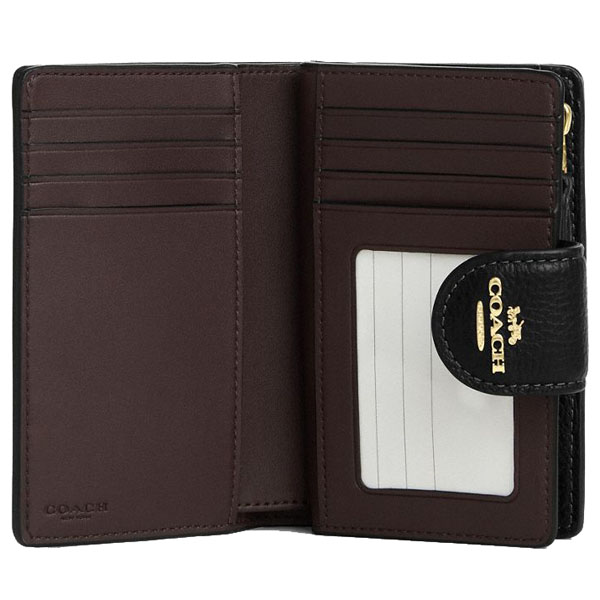 Coach Medium Corner Zip Wallet With Floral Print Black Red # CCL63