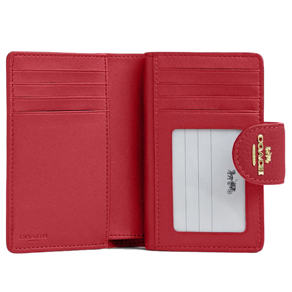 Coach Medium Corner Zip Wallet True Red Dark Red # CBO41