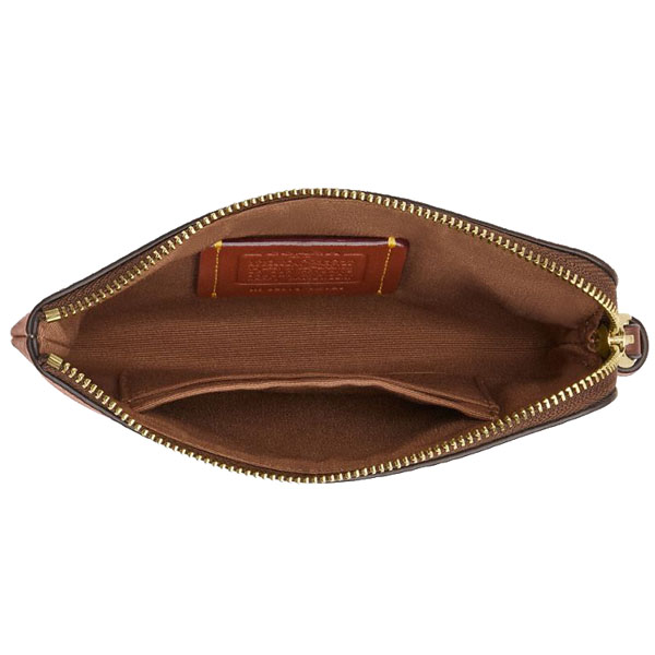 Coach Corner Zip Wristlet In Signature Canvas With Halloween Print Tan Multi Light Brown # CCL20