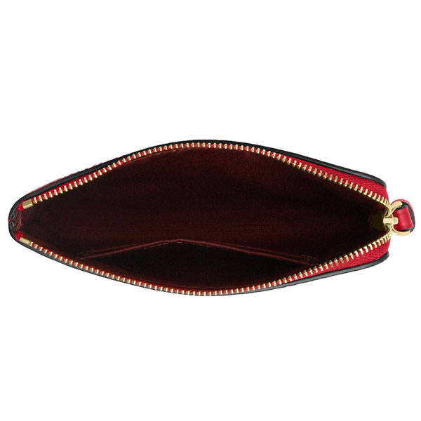 Coach Corner Zip Wristlet In Signature Canvas Bold Red Dark Red # CAQ75