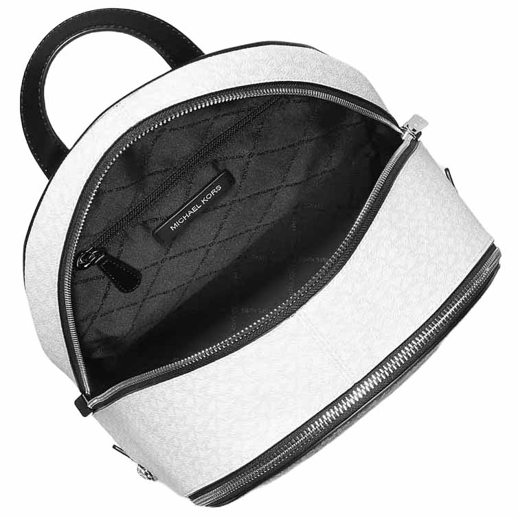 Michael Kors Rhea Medium Metallic Signature Logo Backpack Black # 35F5SRAB2V