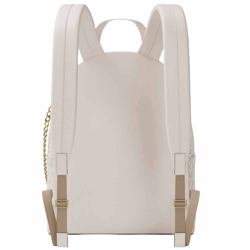 Michael Kors Slater Large Signature Logo Backpack Light Cream Multi White # 35F5G04B3B