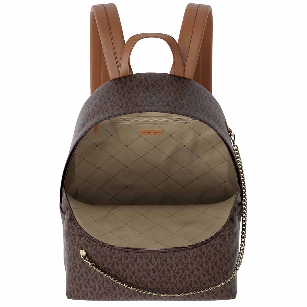 Michael Kors Slater Large Signature Logo Backpack Brown Dark Brown # 35F5G04B3B