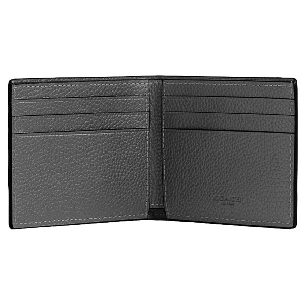 Coach Men Slim Billfold Wallet With Coach Graphic Charcoal # CZ062