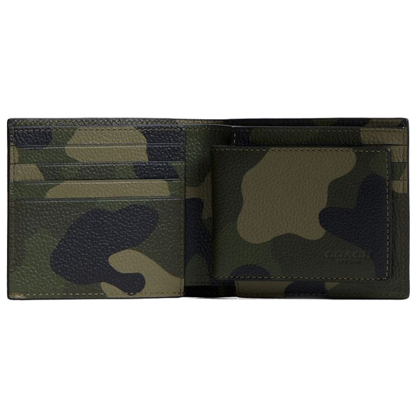Coach Men 3-In-1 Wallet With Camo Print And Coach Graphic Camo # CZ052
