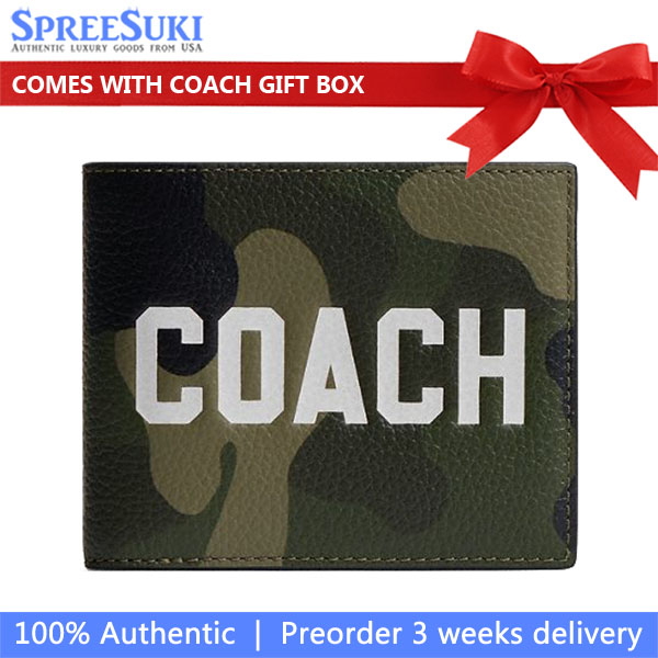 Coach Men 3-In-1 Wallet With Camo Print And Coach Graphic Camo # CZ052