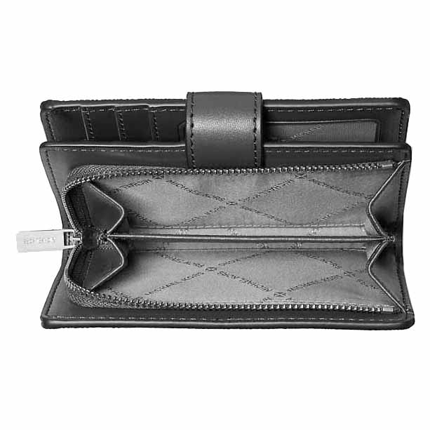 Michael Kors Jet Set Medium Two-Tone Logo Wallet Black Combo # 35F4STVF6B
