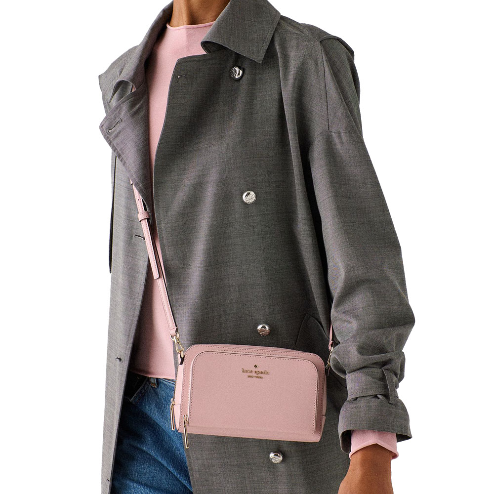 Kate Spade Staci Dual Zip Around Mini Crossbody Tutu Pink # KG036
