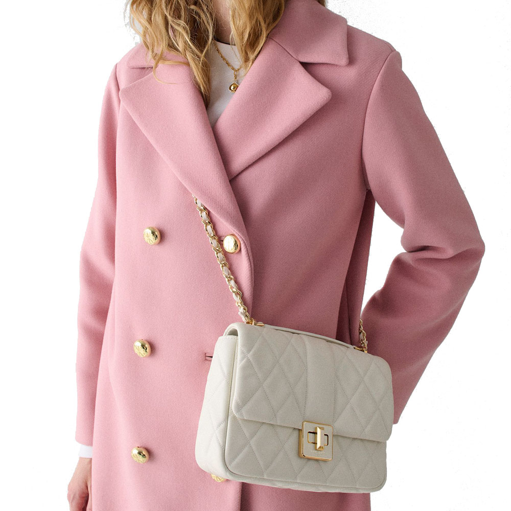 Kate Spade Carey Quilted Small Flap Crossbody Meringue # KM708