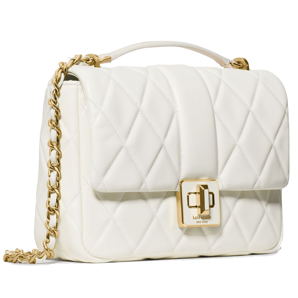 Kate Spade Carey Quilted Small Flap Crossbody Meringue # KM708